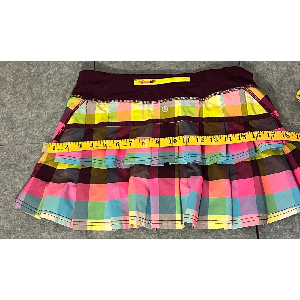 LULULEMON Pace Setter Skirt sea check plaid plum pink size 6 - Picture 9 of 12